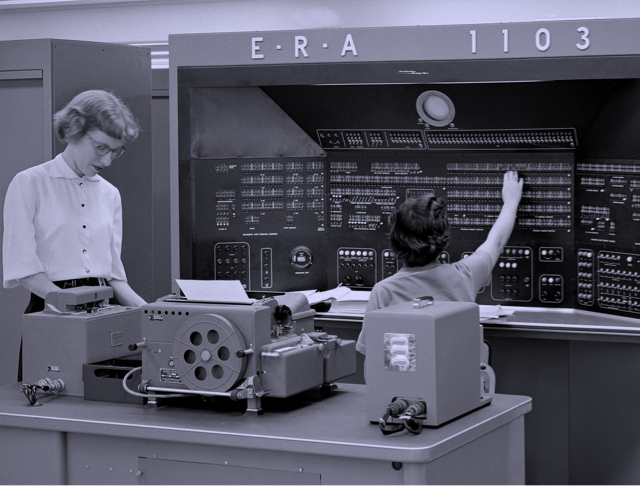 An E.R.A. Univac 1103 computer in the 1050s